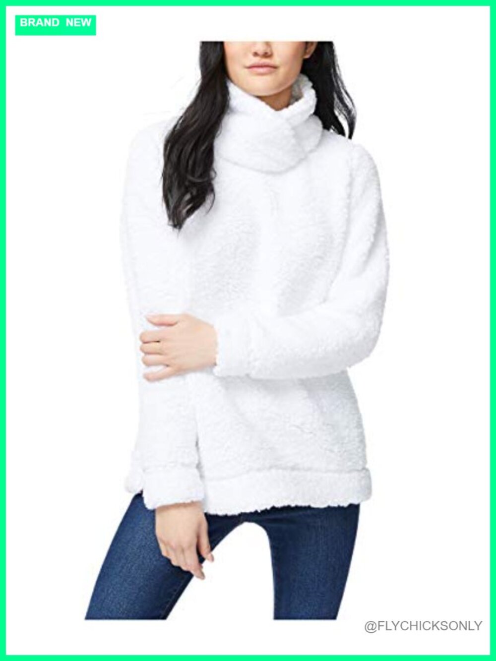Nautica Mock Neck Sherpa Pullover Sweater Long Sleeve